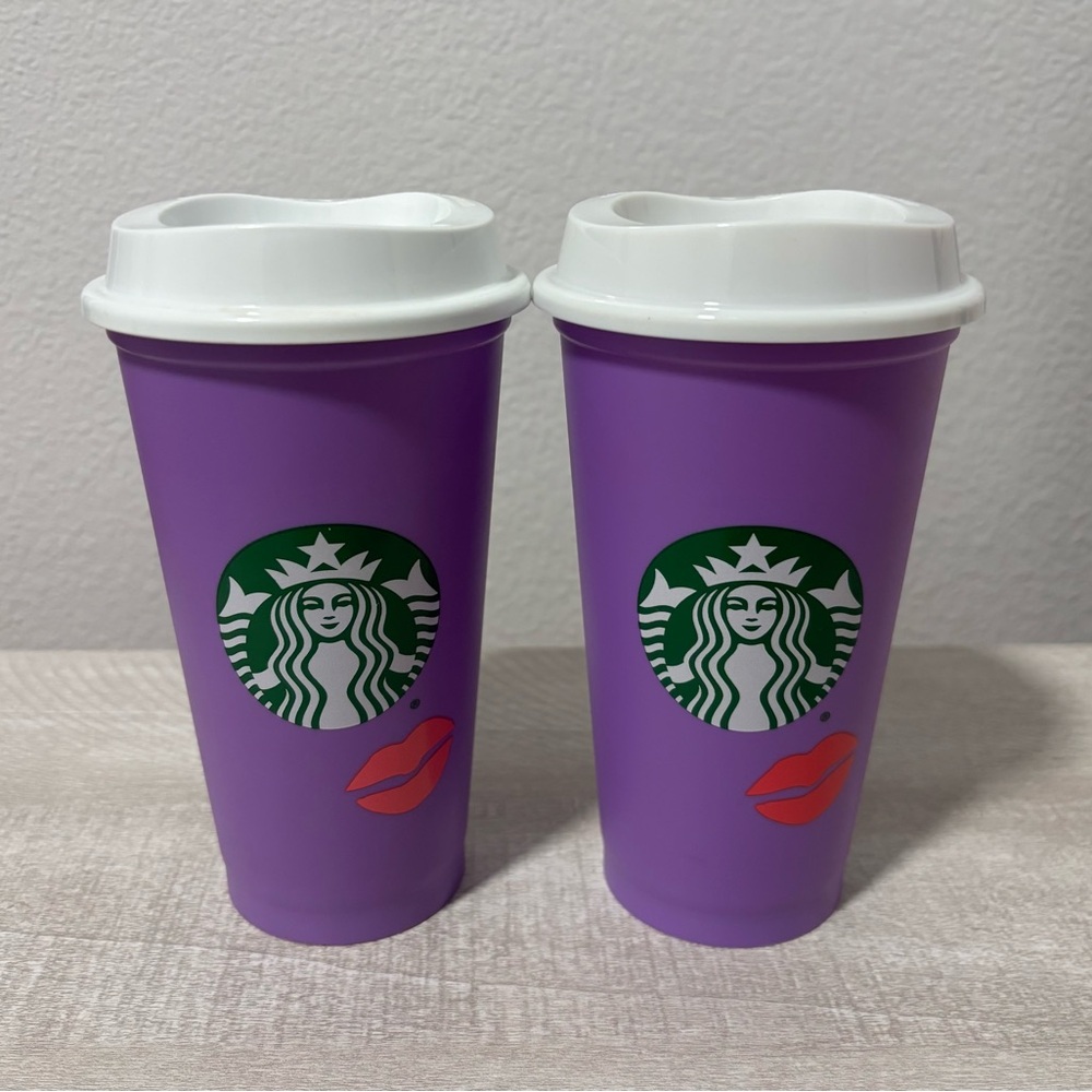 Starbucks Purple Valentines Kissy Lips Limited Edition-2021